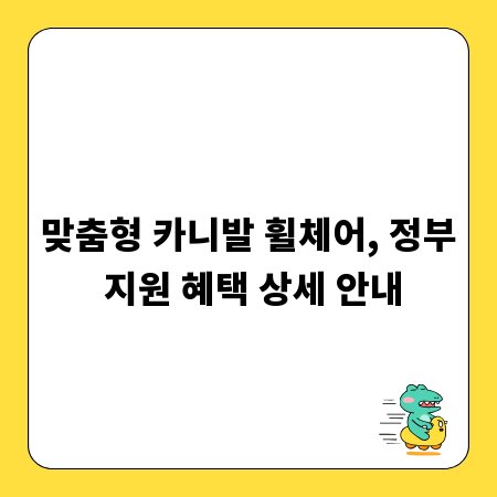 맞춤형 카니발 휠체어, 정부 지원 혜택 상세 안내