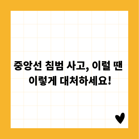 중앙선 침범 사고, 이럴 땐 이렇게 대처하세요!