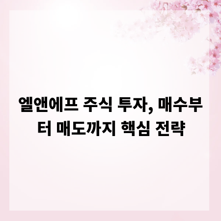 엘앤에프 주식 투자, 매수부터 매도까지 핵심 전략