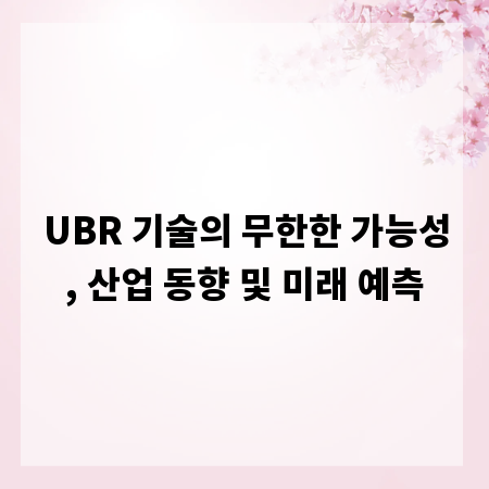 UBR 기술의 무한한 가능성, 산업 동향 및 미래 예측