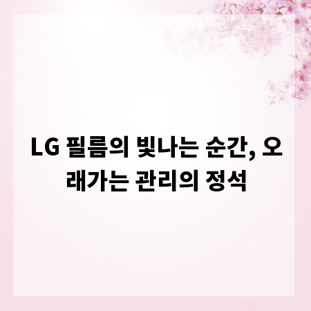 LG 필름의 빛나는 순간, 오래가는 관리의 정석