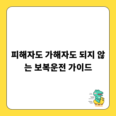 피해자도 가해자도 되지 않는 보복운전 가이드