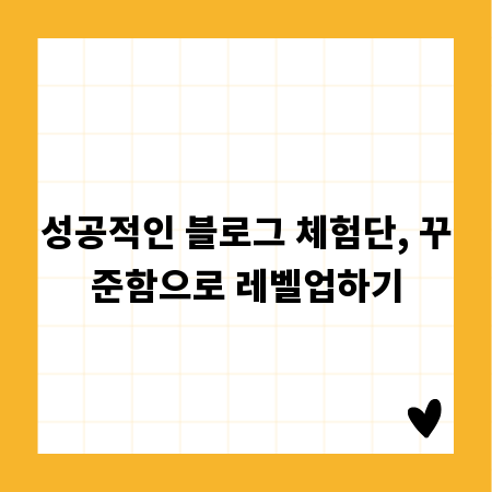 성공적인 블로그 체험단, 꾸준함으로 레벨업하기