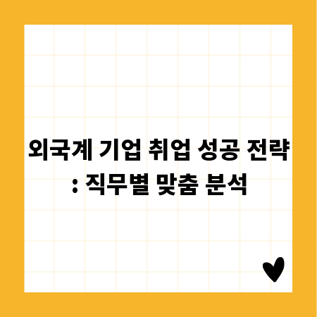 외국계 기업 취업 성공 전략: 직무별 맞춤 분석
