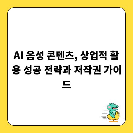 AI 음성 콘텐츠, 상업적 활용 성공 전략과 저작권 가이드