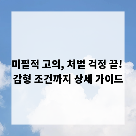 미필적 고의, 처벌 걱정 끝! 감형 조건까지 상세 가이드