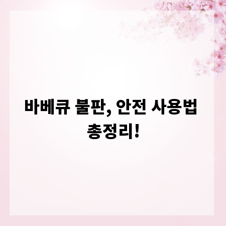 바베큐 불판, 안전 사용법 총정리!