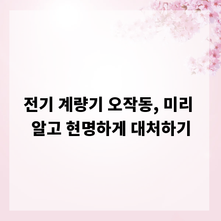 전기 계량기 오작동, 미리 알고 현명하게 대처하기