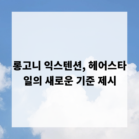 롱고니 익스텐션, 헤어스타일의 새로운 기준 제시