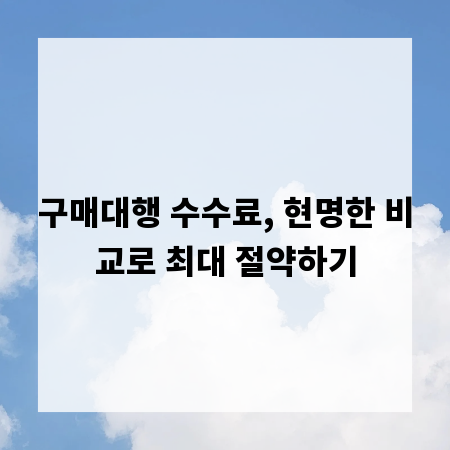 구매대행 수수료, 현명한 비교로 최대 절약하기