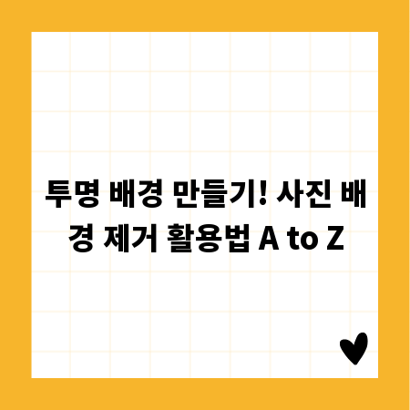 투명 배경 만들기! 사진 배경 제거 활용법 A to Z