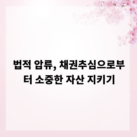 법적 압류, 채권추심으로부터 소중한 자산 지키기