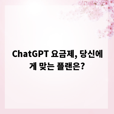 ChatGPT 요금제, 당신에게 맞는 플랜은?