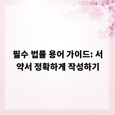 필수 법률 용어 가이드: 서약서 정확하게 작성하기