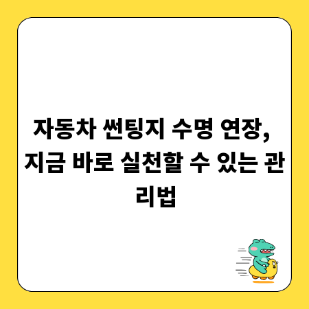 자동차 썬팅지 수명 연장, 지금 바로 실천할 수 있는 관리법