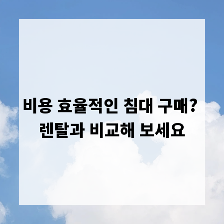 비용 효율적인 침대 구매? 렌탈과 비교해 보세요