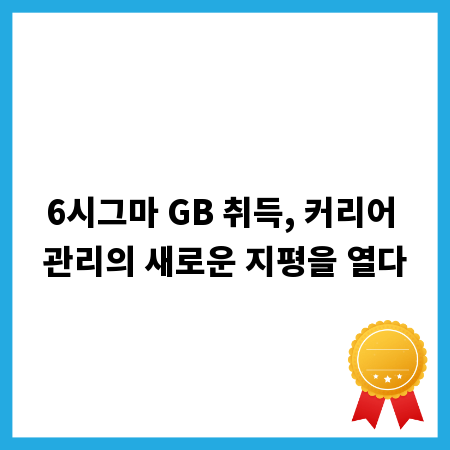 6시그마 GB 취득, 커리어 관리의 새로운 지평을 열다