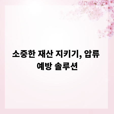 소중한 재산 지키기, 압류 예방 솔루션