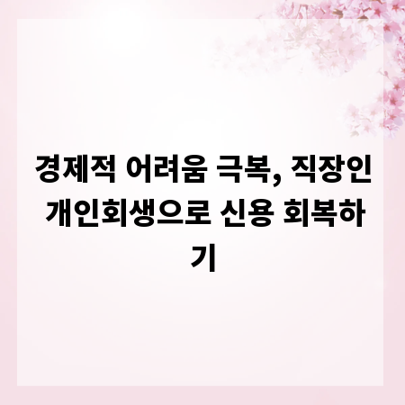 경제적 어려움 극복, 직장인 개인회생으로 신용 회복하기