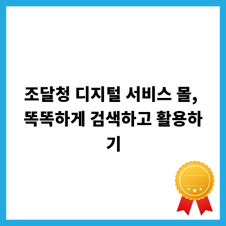 조달청 디지털 서비스 몰, 똑똑하게 검색하고 활용하기
