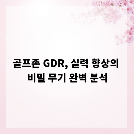 골프존 GDR, 실력 향상의 비밀 무기 완벽 분석