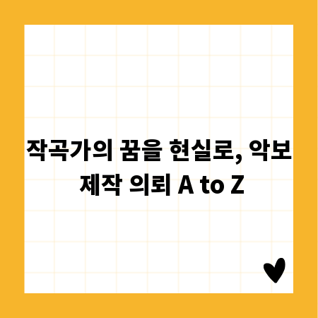 작곡가의 꿈을 현실로, 악보 제작 의뢰 A to Z