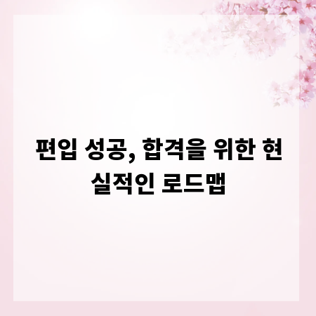 편입 성공, 합격을 위한 현실적인 로드맵