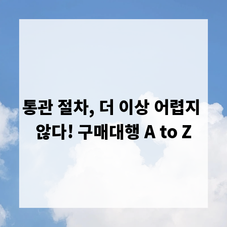 통관 절차, 더 이상 어렵지 않다! 구매대행 A to Z