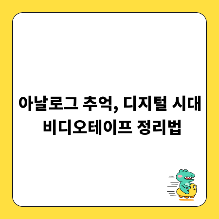 아날로그 추억, 디지털 시대 비디오테이프 정리법