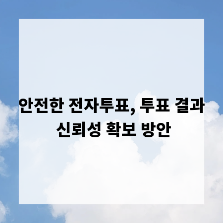 안전한 전자투표, 투표 결과 신뢰성 확보 방안
