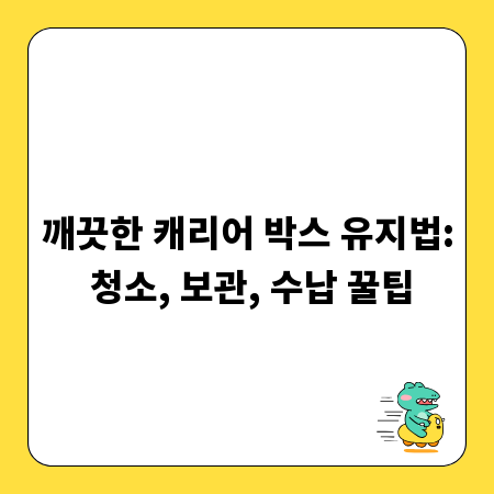 깨끗한 캐리어 박스 유지법: 청소, 보관, 수납 꿀팁