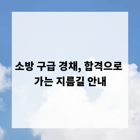 소방 구급 경채, 합격으로 가는 지름길 안내