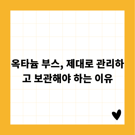 옥타늄 부스, 제대로 관리하고 보관해야 하는 이유