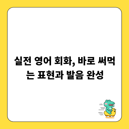 실전 영어 회화, 바로 써먹는 표현과 발음 완성