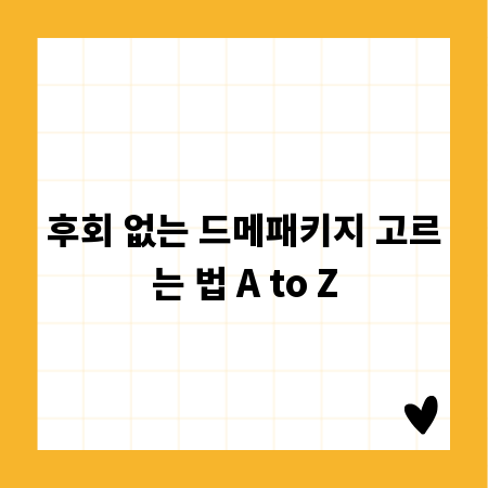 후회 없는 드메패키지 고르는 법 A to Z