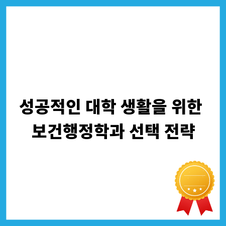 성공적인 대학 생활을 위한 보건행정학과 선택 전략