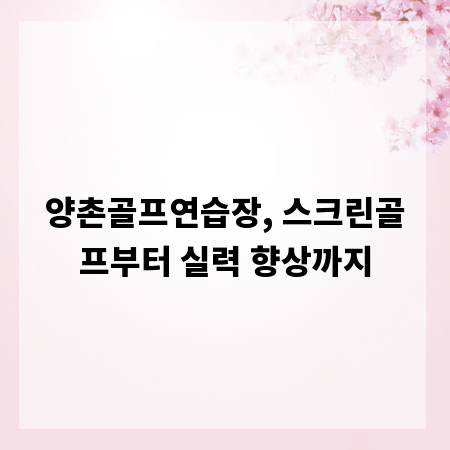 양촌골프연습장, 스크린골프부터 실력 향상까지