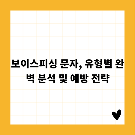 보이스피싱 문자, 유형별 완벽 분석 및 예방 전략