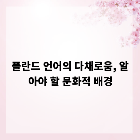 폴란드 언어의 다채로움, 알아야 할 문화적 배경
