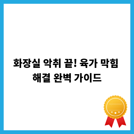 화장실 악취 끝! 육가 막힘 해결 완벽 가이드
