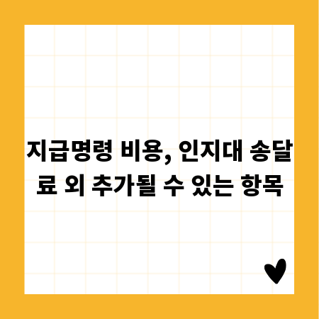 지급명령 비용, 인지대 송달료 외 추가될 수 있는 항목