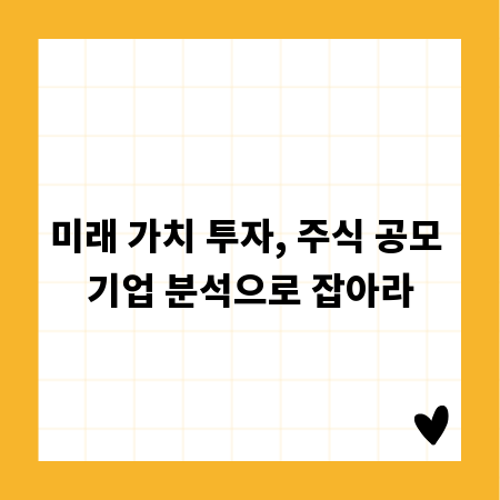 미래 가치 투자, 주식 공모 기업 분석으로 잡아라