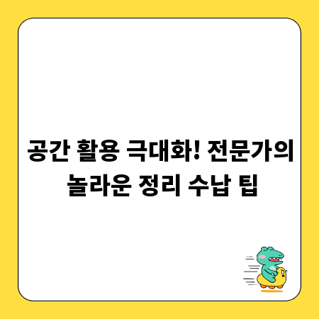 공간 활용 극대화! 전문가의 놀라운 정리 수납 팁